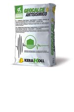 Geomortero estructural transpirable de grano grueso, referencia Geocalce G Antisísmico de Kerakoll